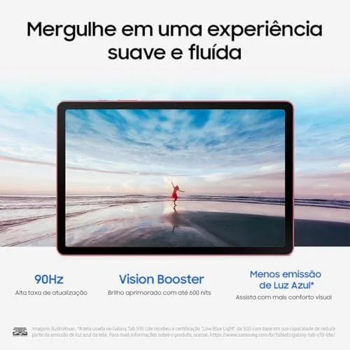 Galaxy Tab S10 Lite, 128GB, Tela 10.9", WIFI, Vermelho