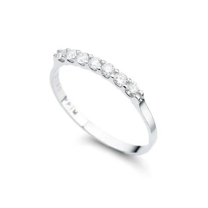 Meia Aliança Jazz em Ouro Amarelo 18k com Diamantes