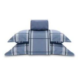 Jogo de Cama Casal Percal Buona Fortuna 4 pçs - Ravi Azul