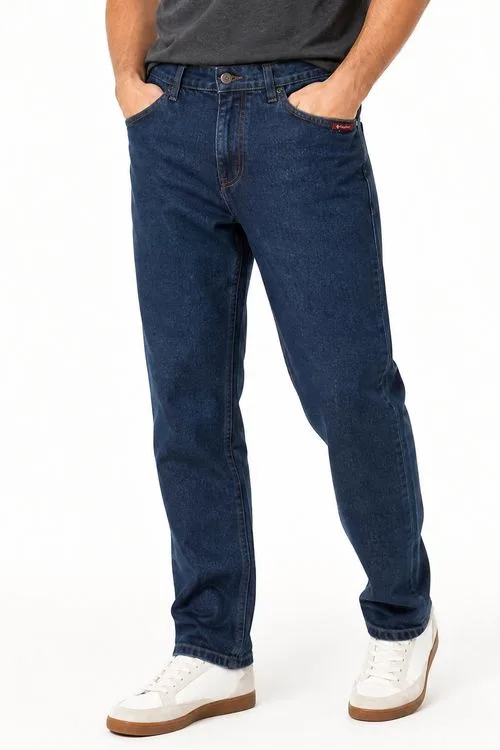 Calça Jeans Regular Básica Confortável Polo Wear Jeans Escuro