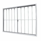 Vitrô 2 Folhas De Correr Aluminio Branco Com Grade 1,00x1,00