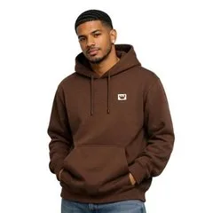 Moletom Masculino Canguru com Capuz Flanelado Estampado Relaxado Casual Inverno Confortável