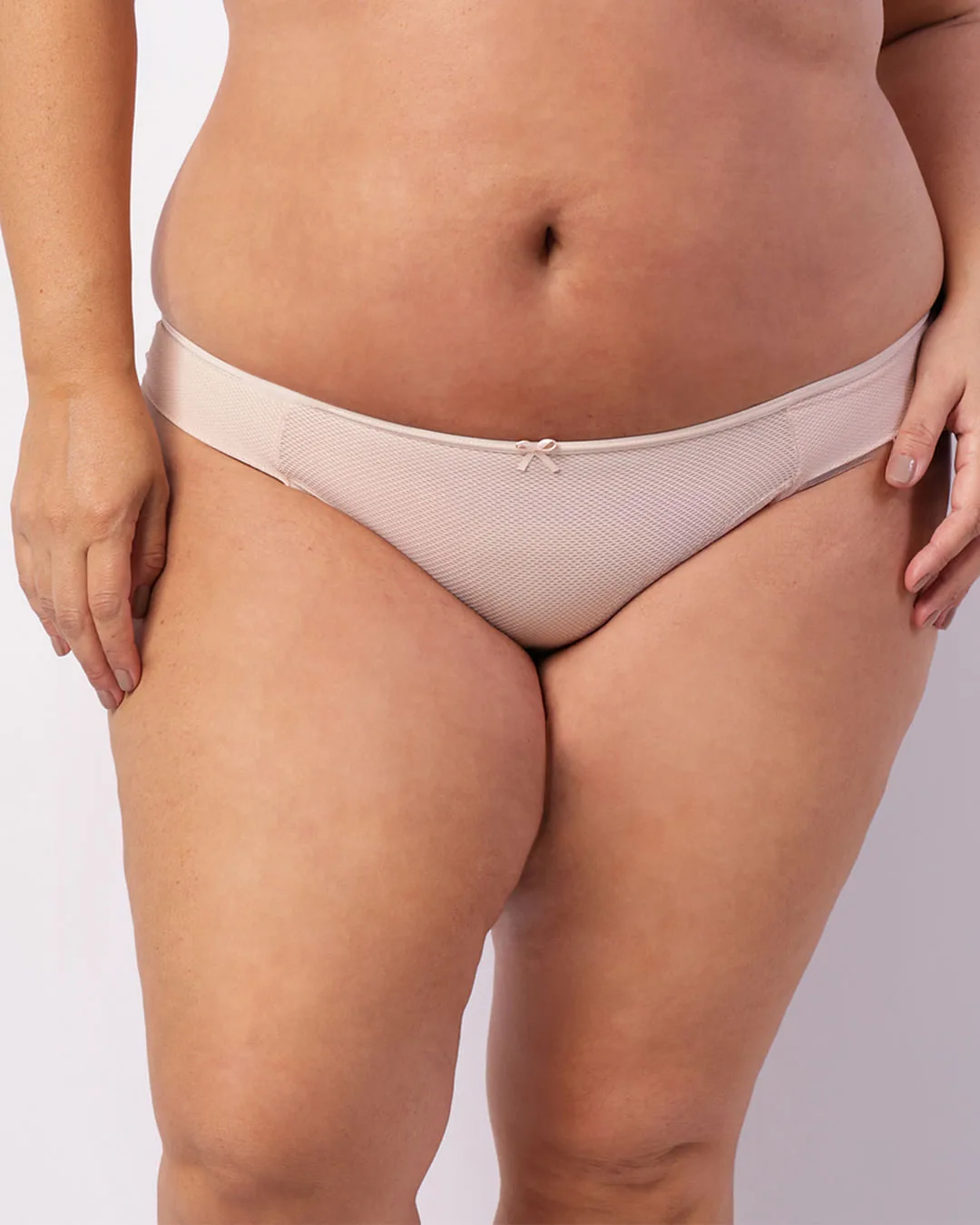Calcinha Plus Size Feminina Biquíni Telada Bege
