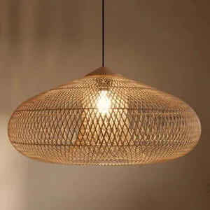 Luminária Artesanal Rattan Natural Ayla 80x51cm Bahali