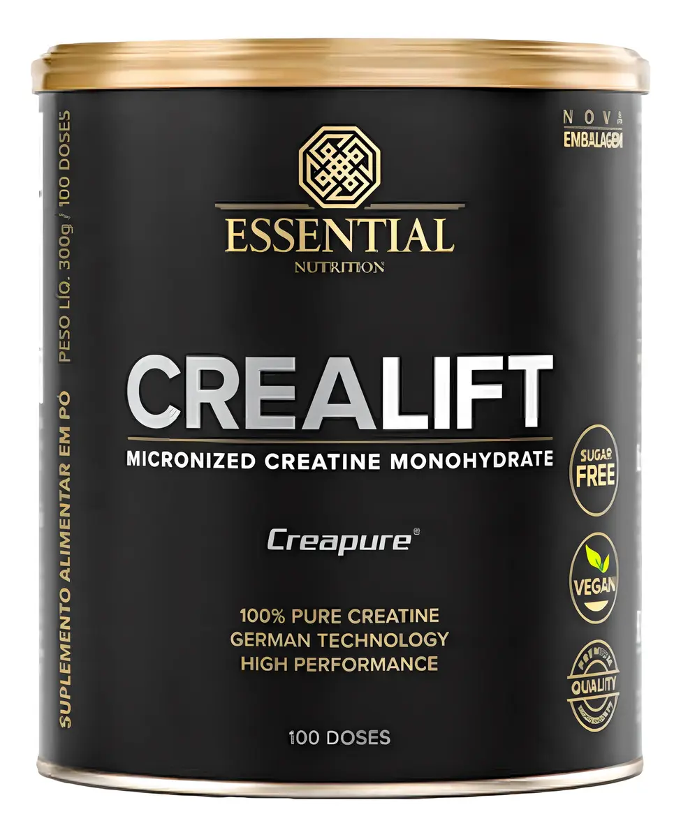 Creatina Monohidratada Essential Crealift 300g Sabor Neutro 100% Creapure
