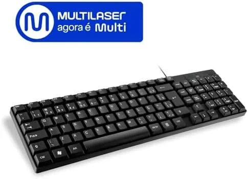 Teclado Com Fio Compacto Conexão USB Resistente Água Preto Multi - TC193