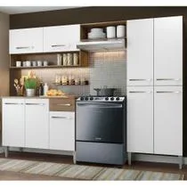Armário de Cozinha Compacta Rustic/Branco Emilly Top Madesa