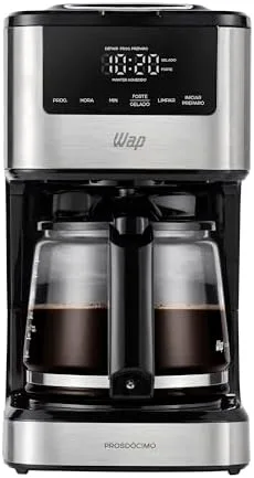 WAP Cafeteira Elétrica Digital AROMA WCD1500, 1,5 Litros com Timer Programável e Suporte para Café Gelado 900W 127V