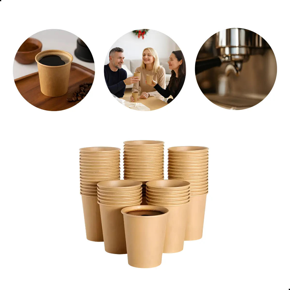 Copo Papel 110ml Café Expresso Chá 100copos Biodegradável Cor Kraf