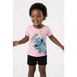 Blusa Infantil Menina Rosa Stitch Disney