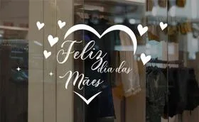 Adesivo Feliz dia das mães Decoração de Lojas e Vitrine