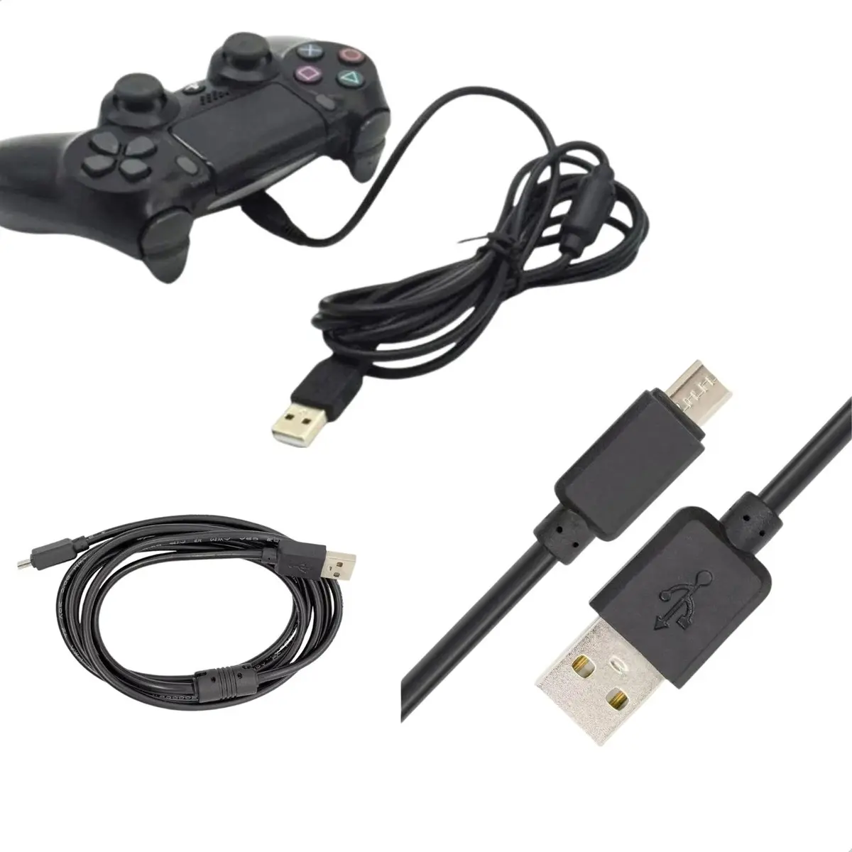 Cabo Carregar Sincronizar Controle Usb V8 P/ Ps4 Com Filtro