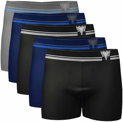 Kit 5 Cuecas Boxer Masculina Cavalera Sem Costura, Poliamida
