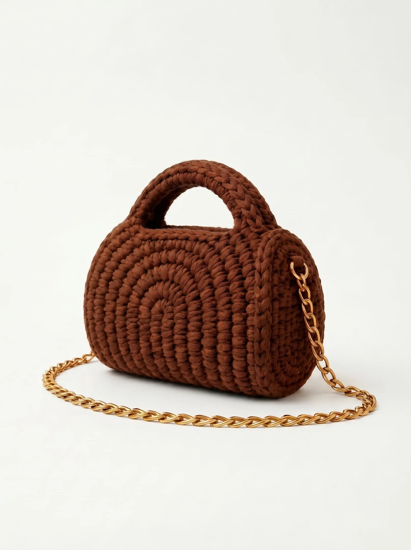 Bolsa Siena Croche Premium com Corrente Dourada
