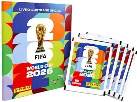 Álbum Copa 2026 Brochura Oficial + 5 Envelopes de Figurinhas