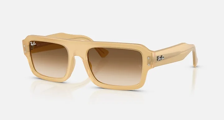 Ray-Ban FLACKO BIO-BASED Bege Transparente|Transparent Beige with Marrom degradê transparente|Clear Gradient Brown Degradê|Gradient lens