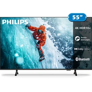 Philips Smart TV 55" 55PUG7300/78 UHD 4K HDR10+ Dolby Atmos e Comando de Voz Preto