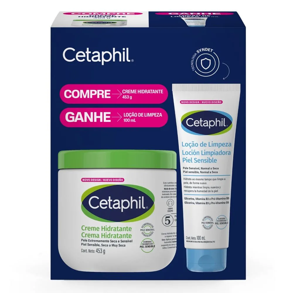Kit Creme Hidratante Cetaphil Pele Extra Seca e Sensível 453g + 100ml