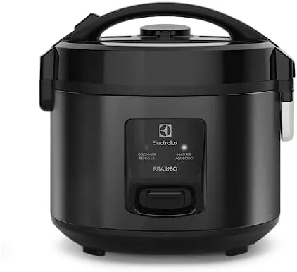 Electrolux Panela Elétrica Electrolux vapor arroz capacidade 2L 6 Xícaras 2 em 1 timer panela removivel antiaderente tampa com visor transparente ERC10 inox 127v por Rita Lobo