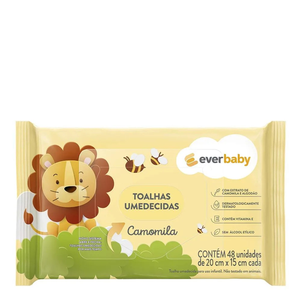 Toalhas Umedecidas Ever Baby Camomila 48 Unidades
