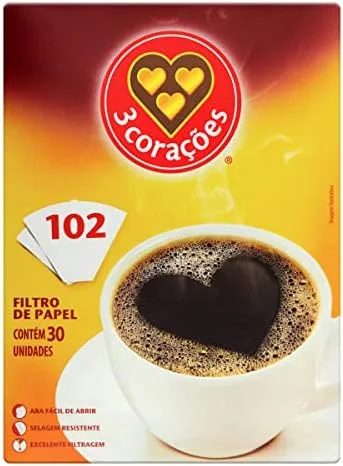 3 Corações Filtro de Papel 102 - Caixa 30 Unidades