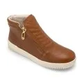 Bota Pegada Feminina em Couro Zíper 211806 - Marrom Claro
