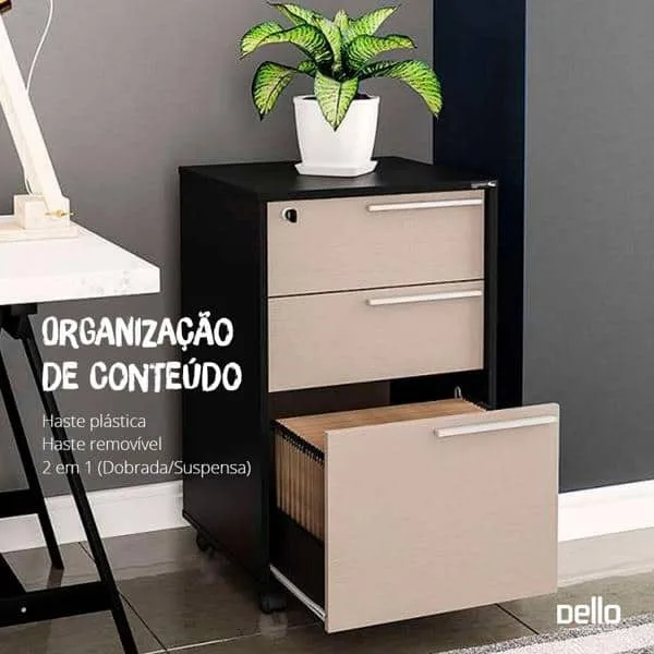Pasta Suspensa Kraft 170G Home Office com Visor-Etiqueta e Grampo Plástico Fixador Dello - CX 50 UN