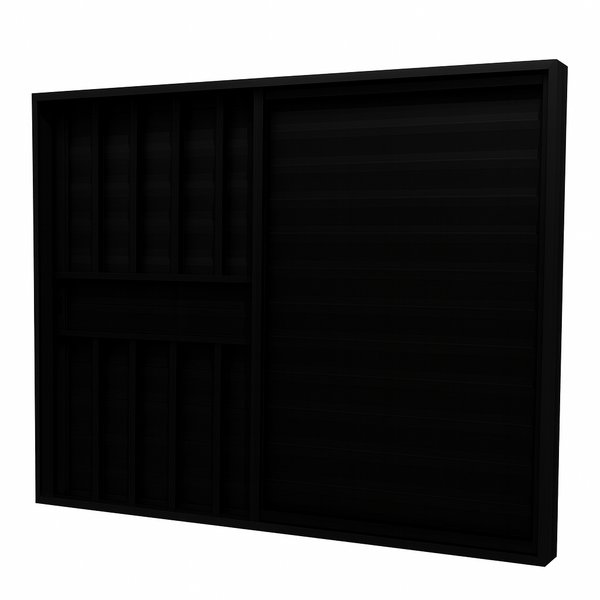 Veneziana 3 Folhas Aluminio Preto Com Grade 1,00x1,20