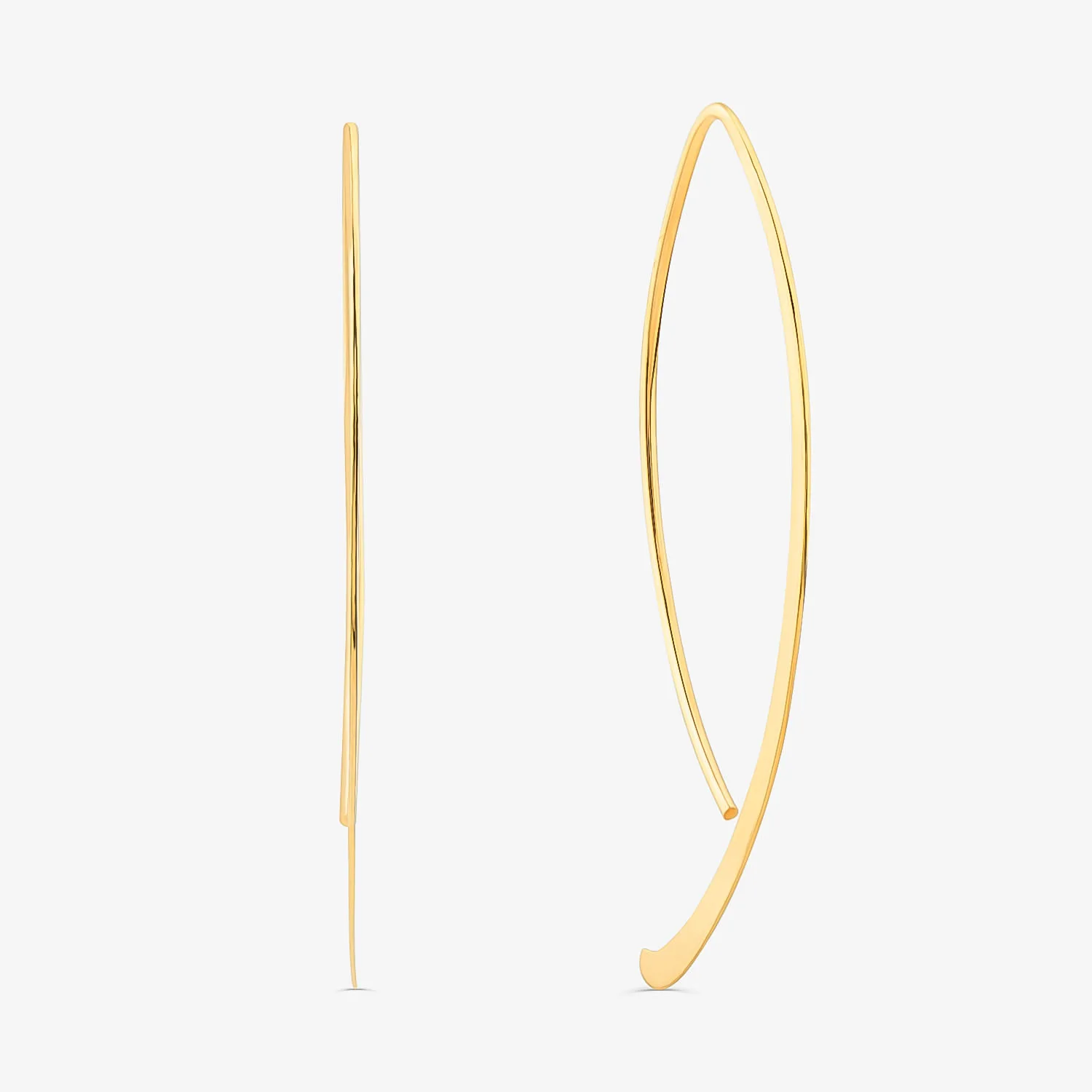 Brinco Argola Navete em Ouro Amarelo 18k