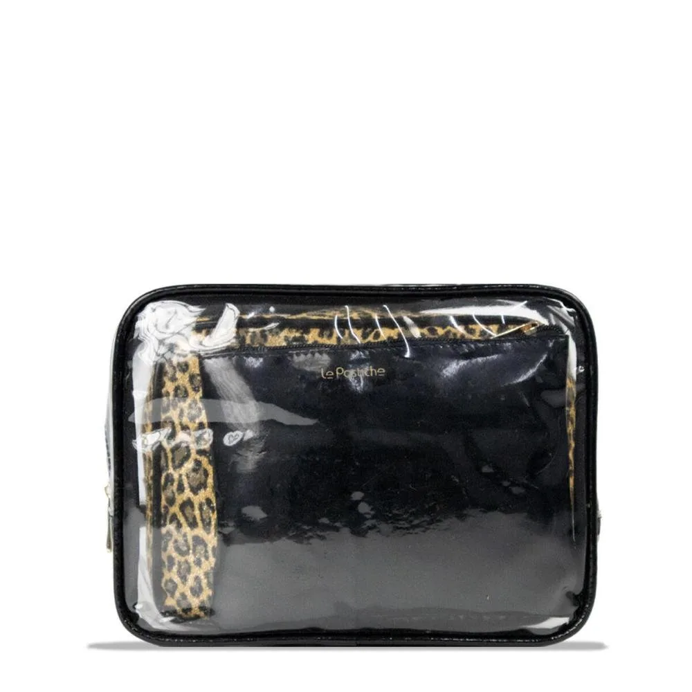 Kit Nécessaire Feminina 3 em 1 Estampado Onça EX1065O Le Postiche