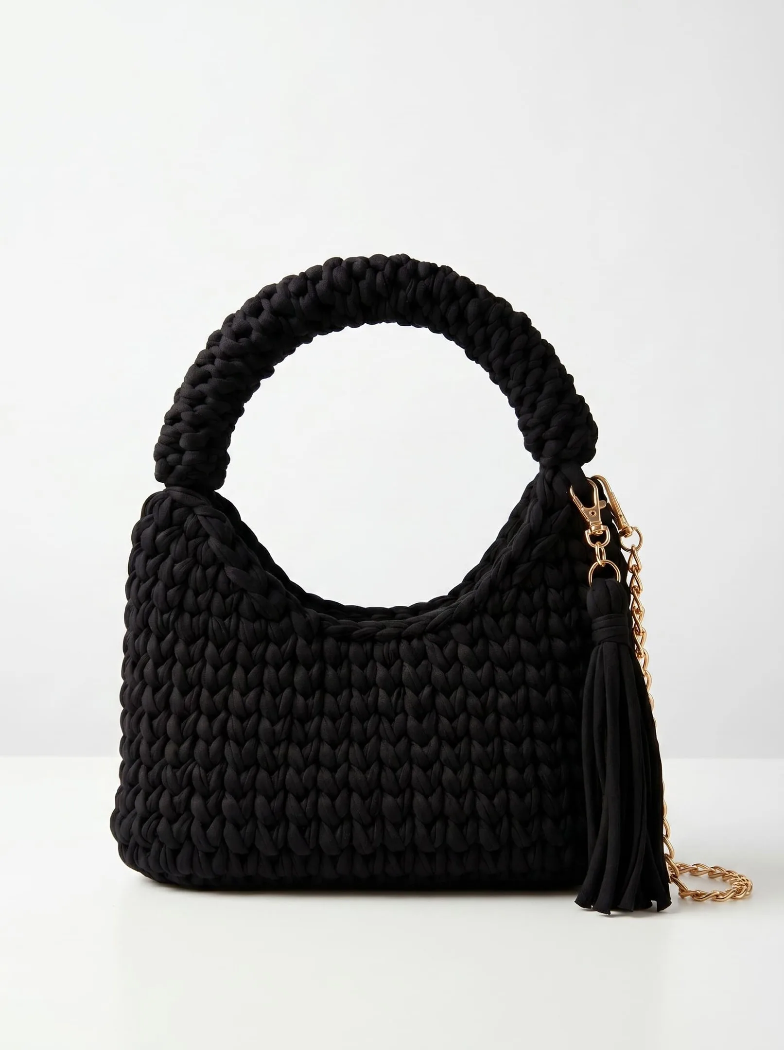 Bolsa de Croche Estilo Baguette Feita a mao