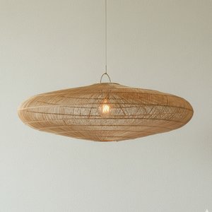 Luminária Artesanal Rattan Natural Gaia 60x24cm Bahali