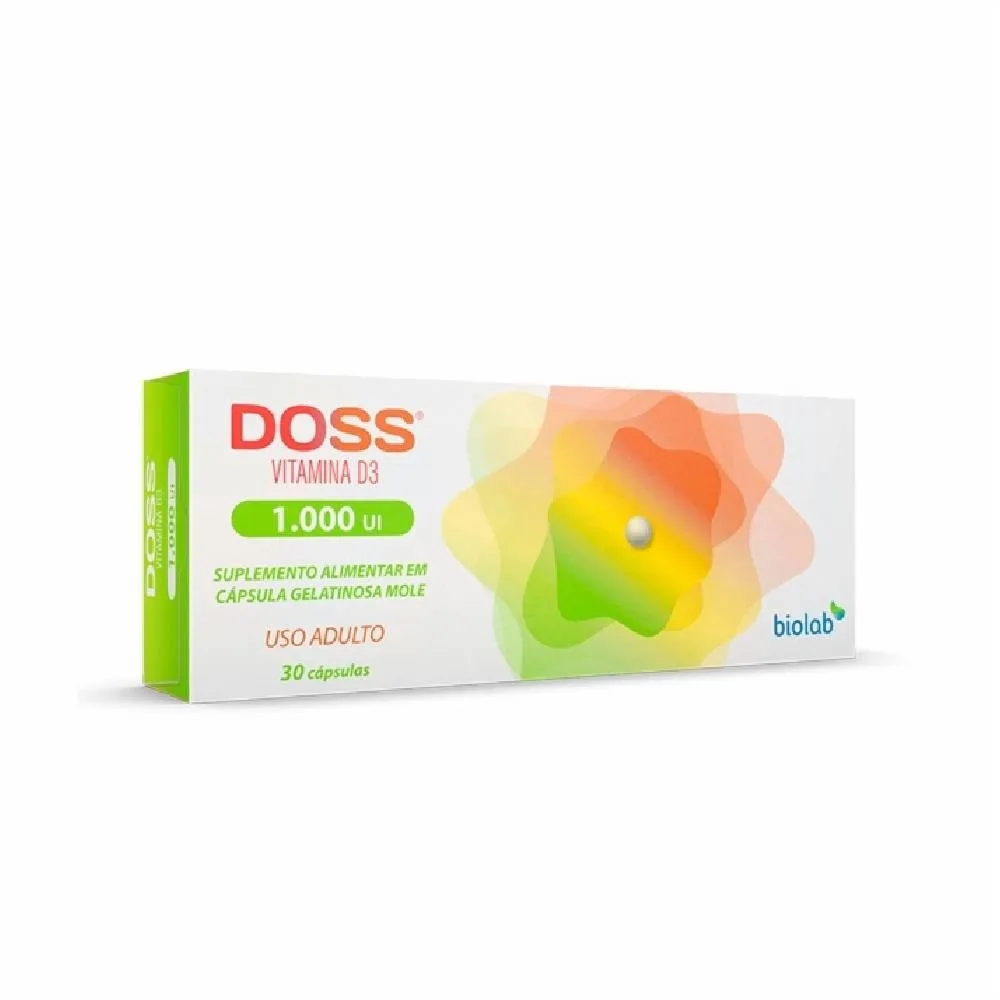 Vitamina D 1.000ui Doss D3 30 Cápsulas - Biolab
