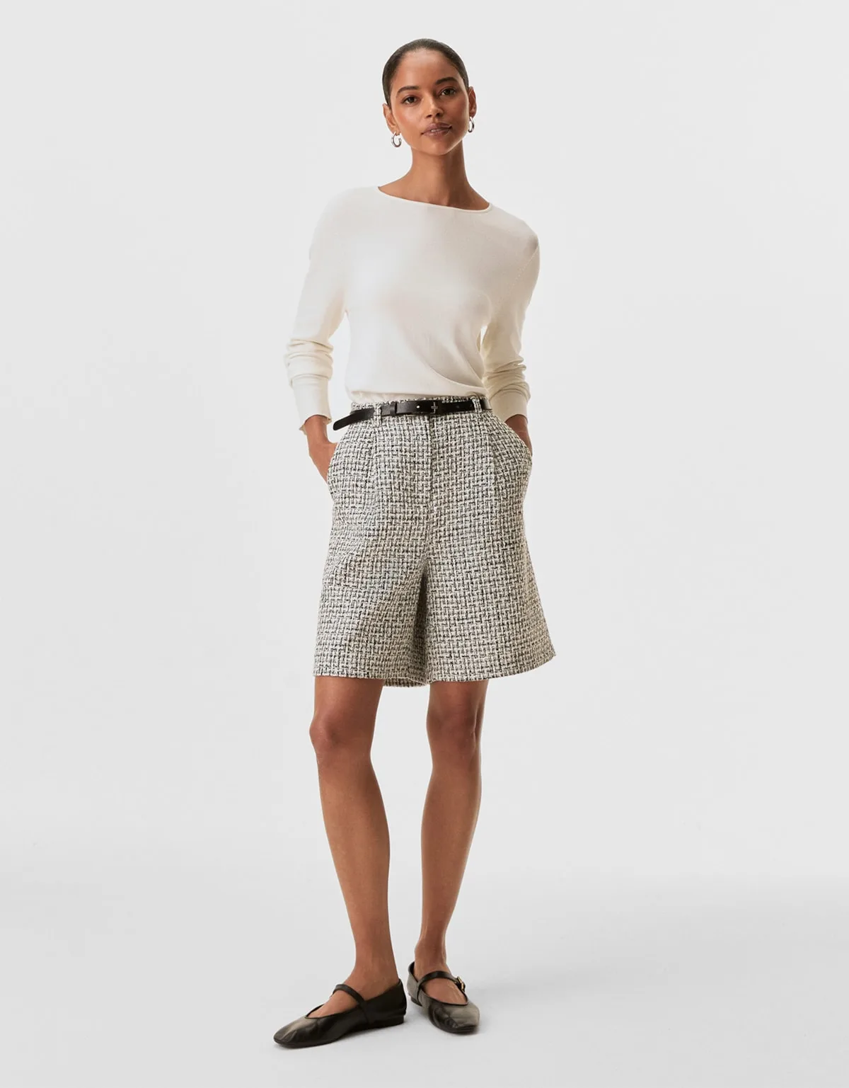 Bermuda Alfaiatada Tweed