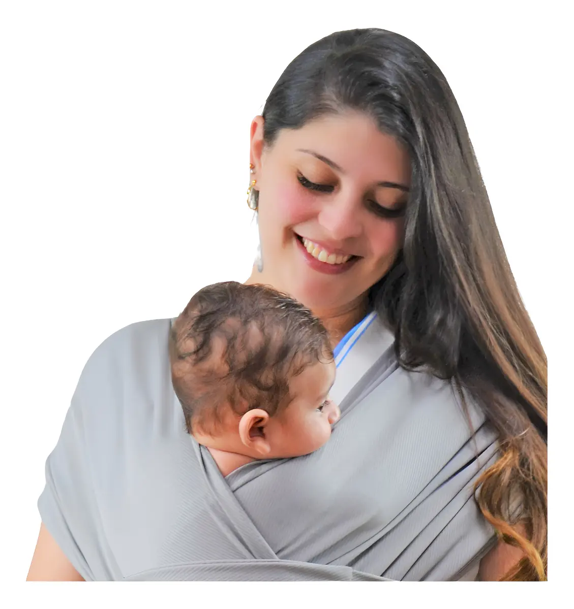 Sling Wrap Baby Canguru Confortável Cor Cinza Tamanho Único