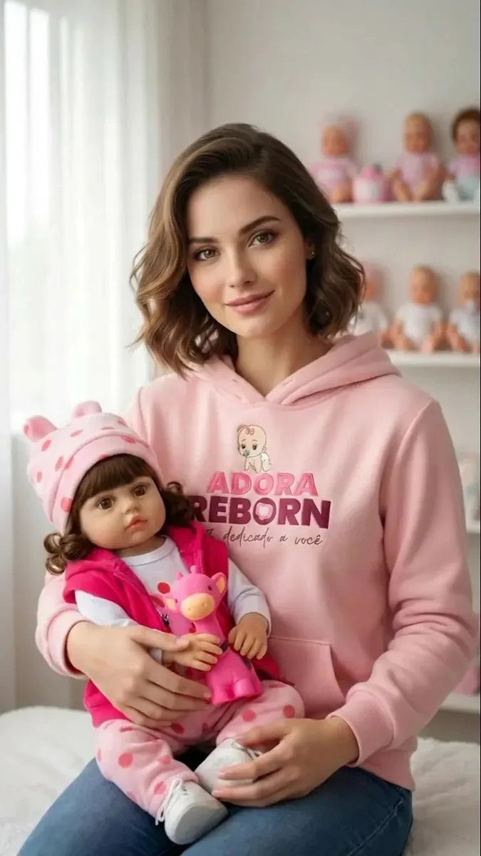 Boneca Bebê Reborn Girafinha Banho Silicone Realista