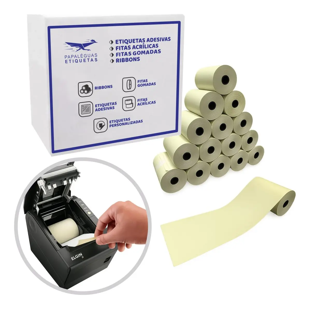 Bobinas Térmica 80mm 80x30 Cx 30und Impressora Cor Amarelo Tierno Imports