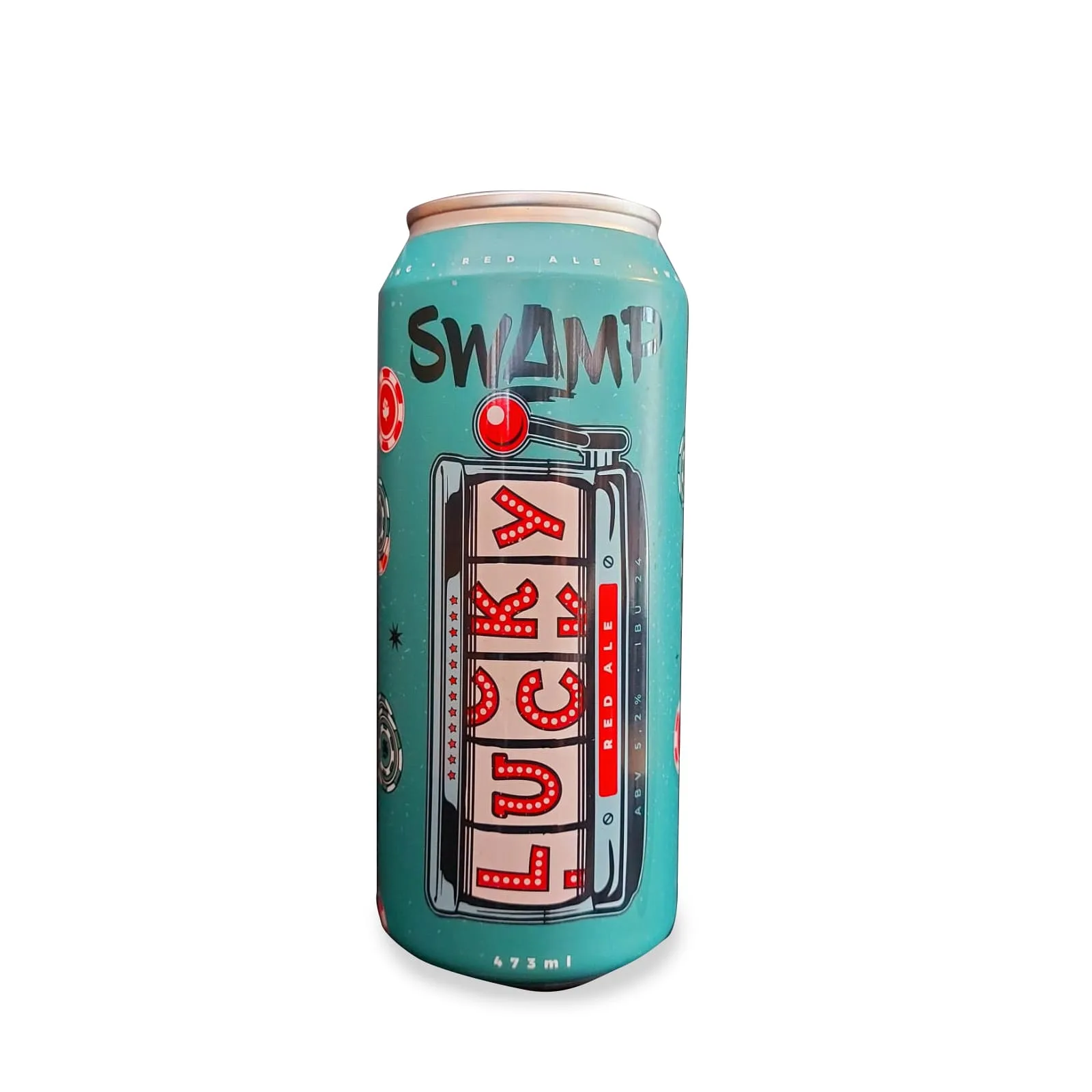 Cerveja Swamp Lucky Red Ale lata 473 ml