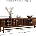 Rack Ripado Para Sala Tv 75 Polegadas Minimalista 2 Gavetas Madeira Castanho Adamo