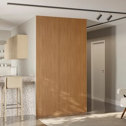 Painel Ripado em Placa 100% MDF 134x250cm (3,35m²) Freijó/Madeirado