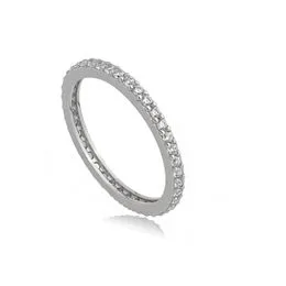 Anel de Prata Inteiro Cravejado de Zircônias - AN25947