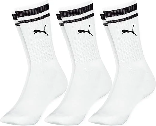 Kit 3 Pares Meia Cano Alto Puma Longo Esportiva Sola Atoalhada Algodão Masculino