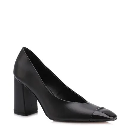 Scarpin - Couro Preto/Alt Verniz Preto