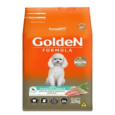 Ração Golden Fórmula Cães Adultos Raças Pequenas Frango e Arroz Mini Bits 3 kg