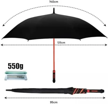 Guarda Chuva Automático Grande | Reforçado, Hiper Repelente à Água, Fibra de Vidro UltraFlex | Tecido Resistente, Proteção UV 100%, Resistente ao Vento | Perfeito para Chuva e Sol