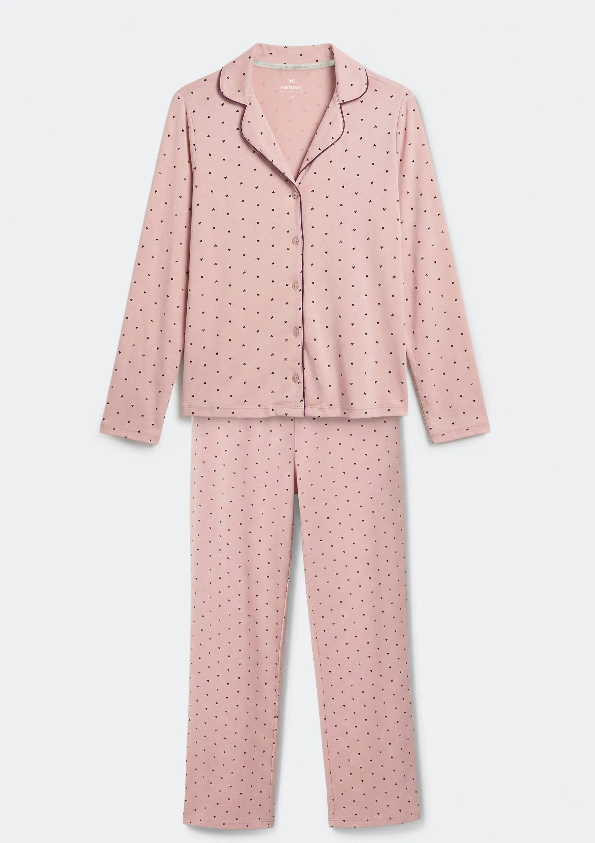 Pijama Longo Feminino Americano Estampado - Rosa