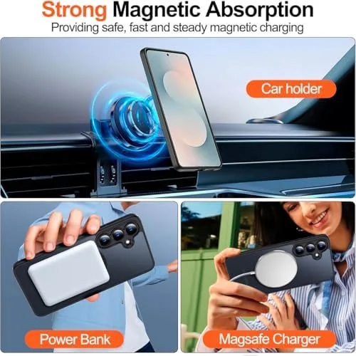 FIT IT Capa Case Magnética Tpu para Samsung Galaxy S25 Fe e Película 5D 9D Ultra HD