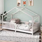 Cama Montessoriana Madeira Maciça Casa Com Estrado Lisan - Branco