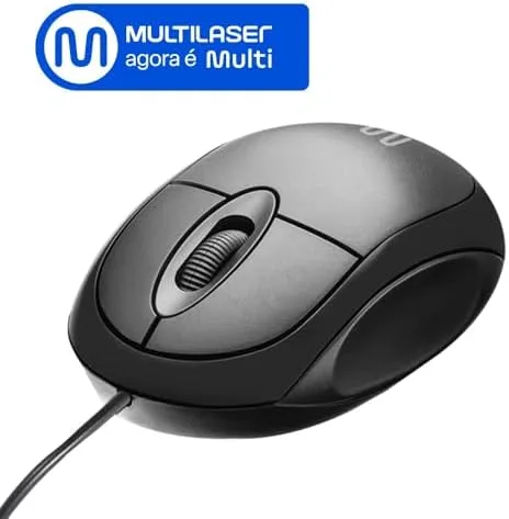 Mouse com Fio Multi Classic Box USB 1200 DPI com Design Compacto e Cabo de 1,2m – Preto MO300