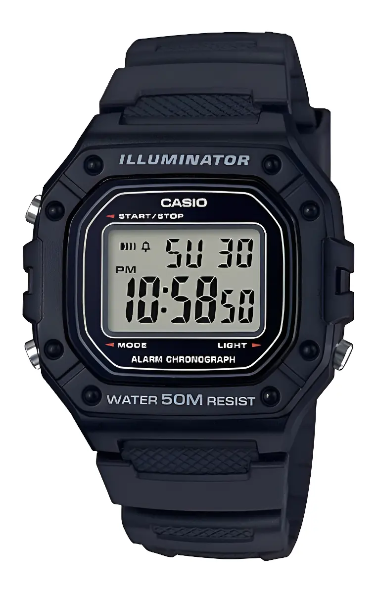 Relógio De Pulso Casio Youth W-218h-1av Preto Cinza/preto